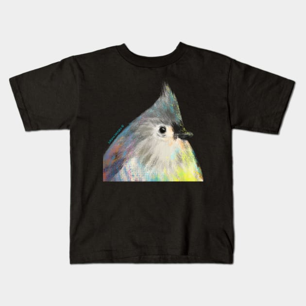 Tufted Titmouse Bird Kids T-Shirt by julianamotzko